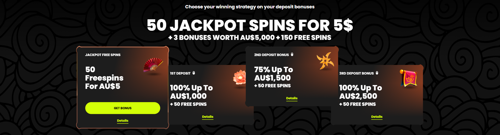 Spin Samurai Casino Welcome Bonus Screenshot